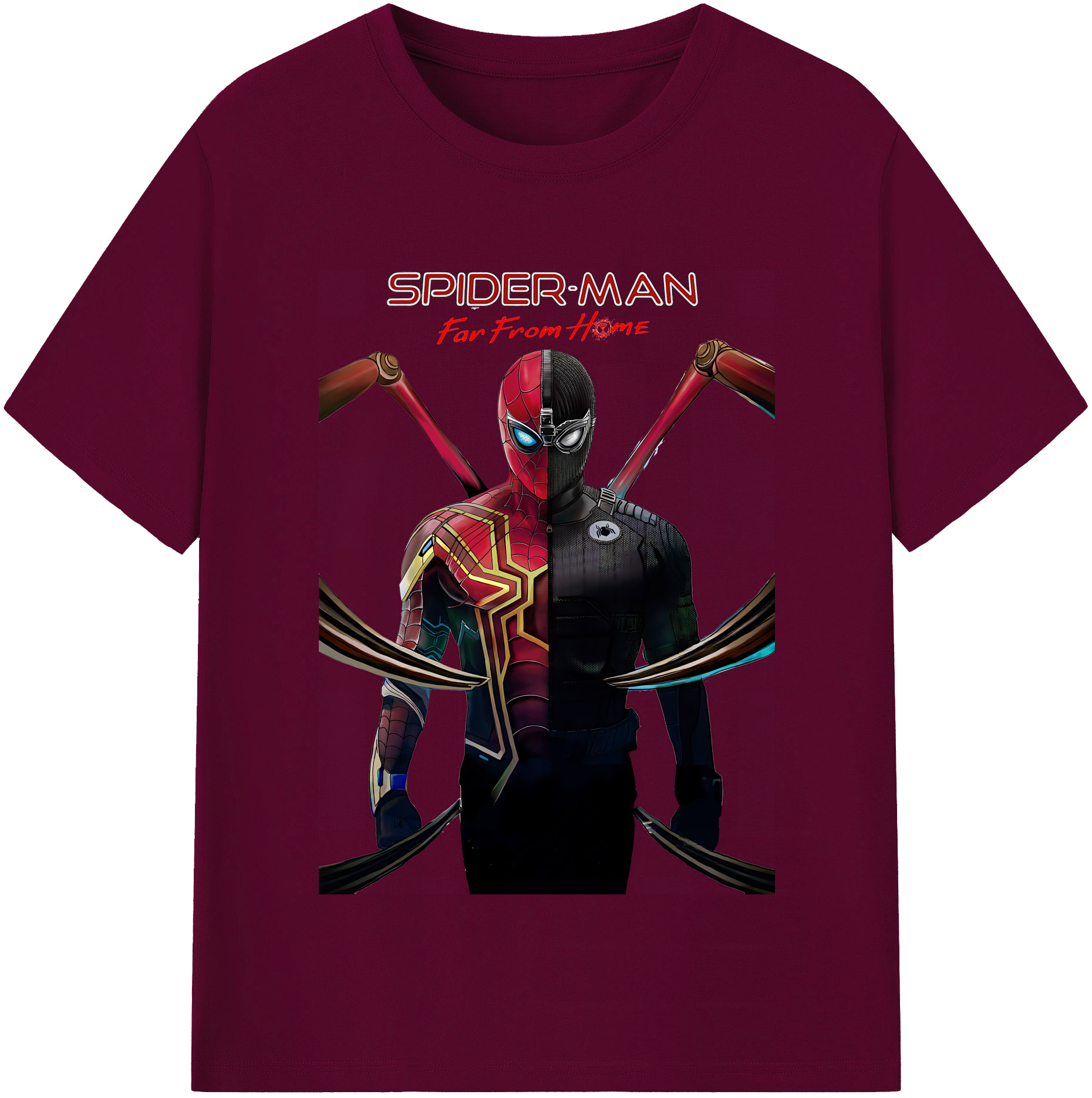 （画像用） Spider Man スパイダーマン レディースカジュアルプリントTシャツ（綿100％）